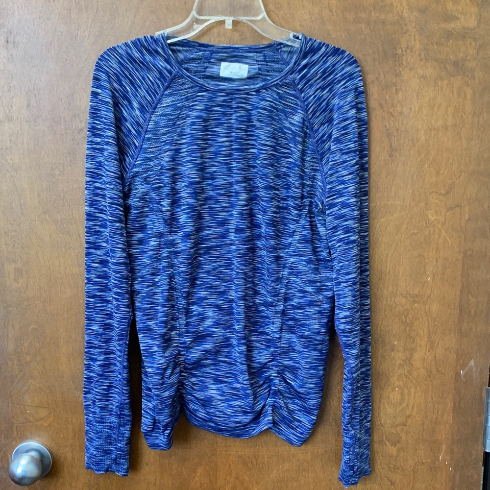 Athleta Fastest Track Space Dye Ruched Stretchy Athletic Top Lightweight XL